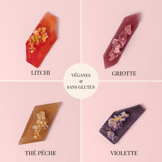 Collection Saphire - 4 Cristaux Comestibles