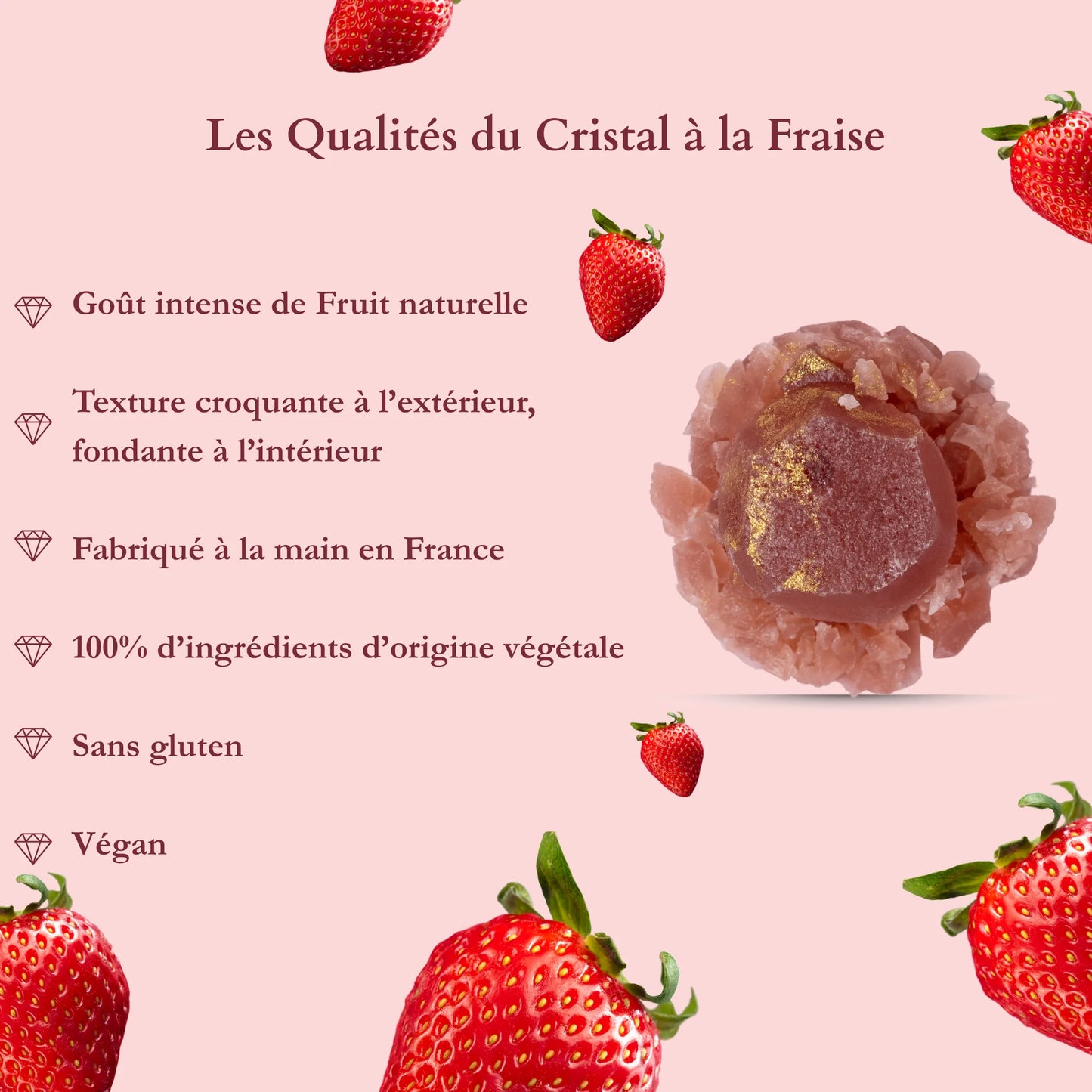 Cristal Comestible à la Fraise