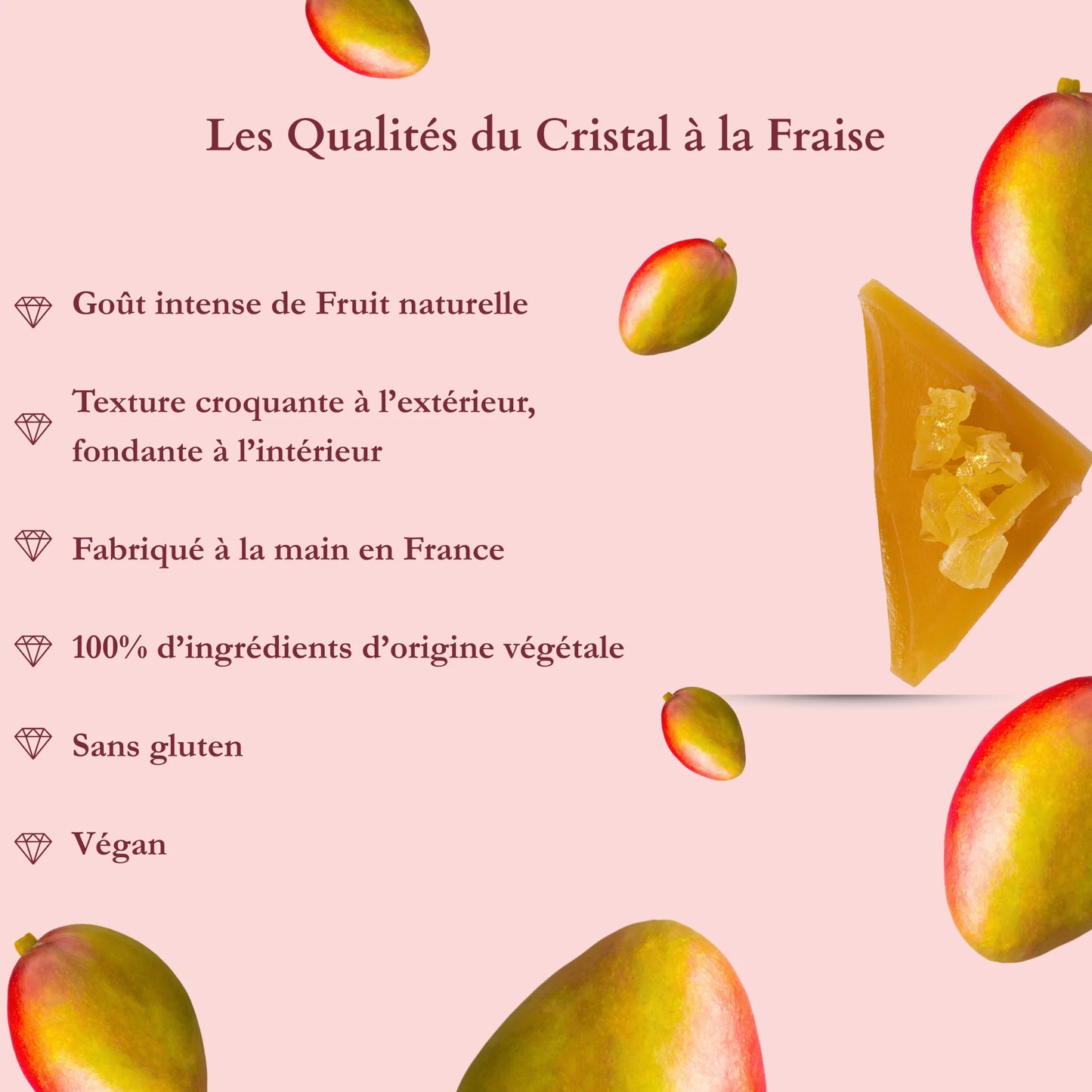Eetbare mango -kristal