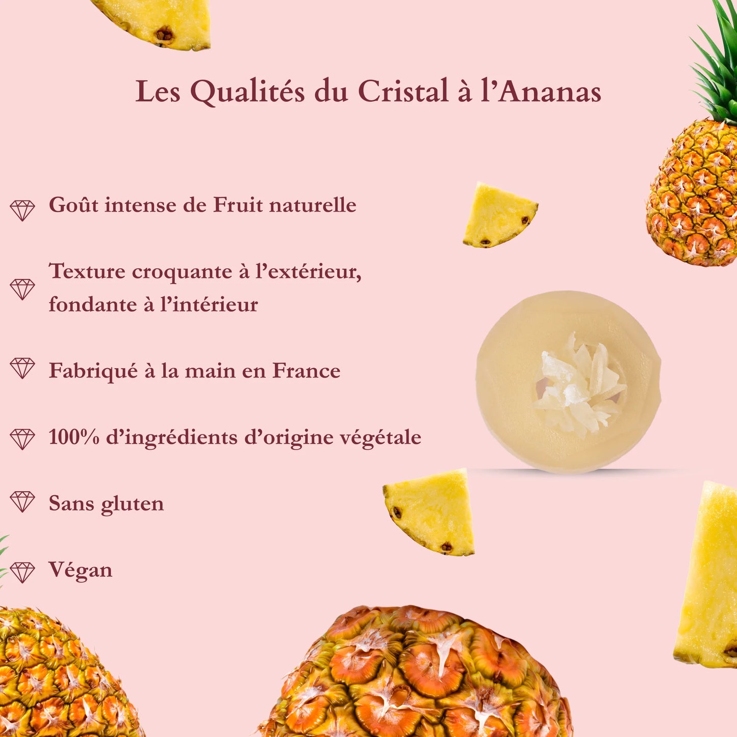 Edible pineapple crystal