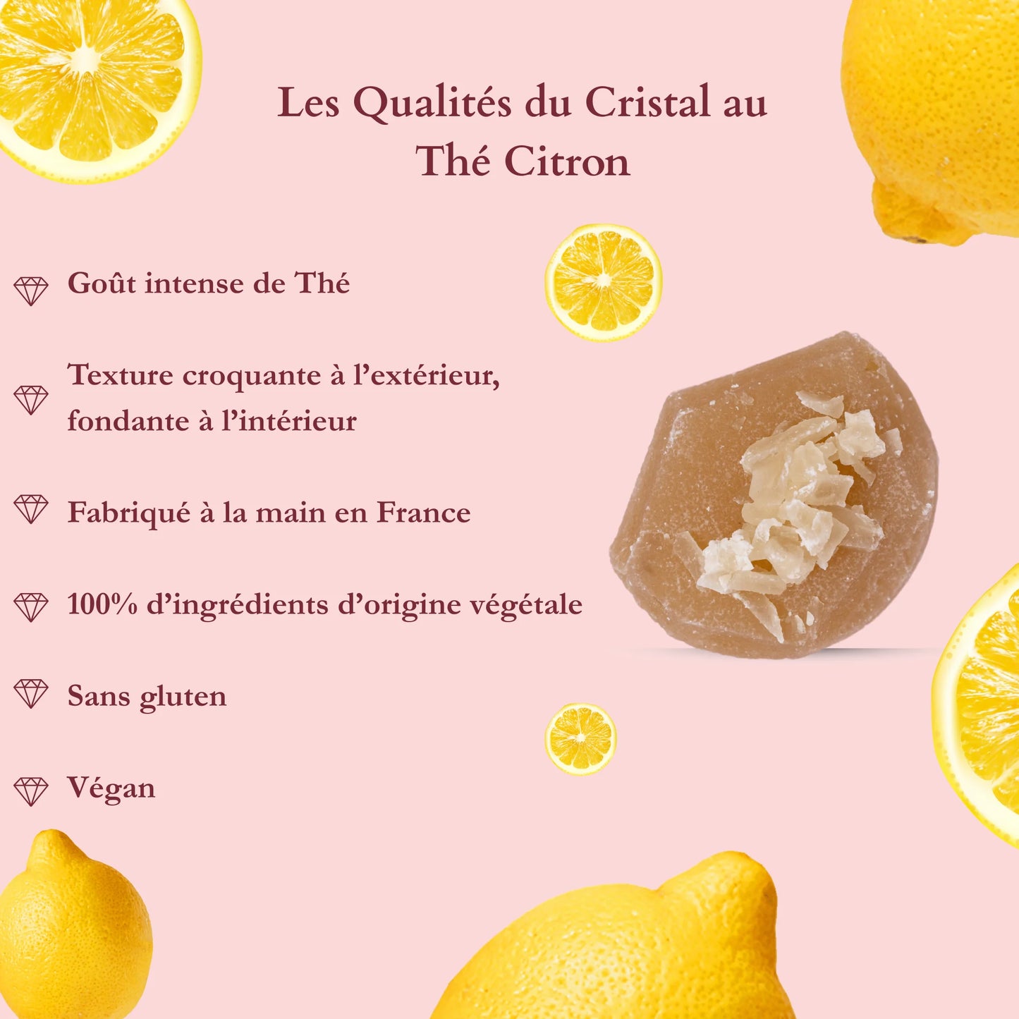 Cristal Comestible au Thé au Citron