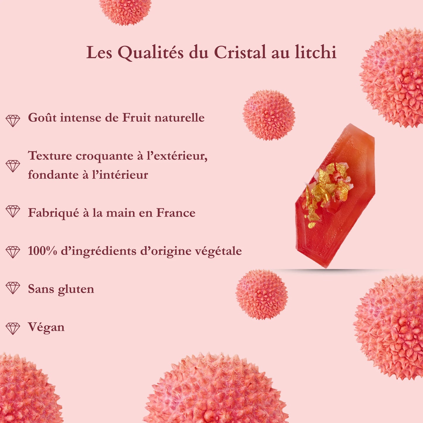 Cristal Comestible au Litchi
