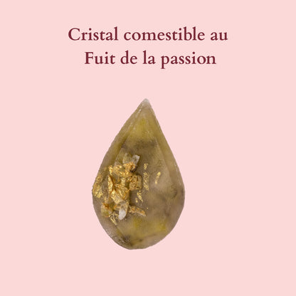 Eetbaar kristal met passievrucht